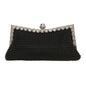 Rhinestone Evening Clutch For Ladies - Beaded Banquet Bag - Black