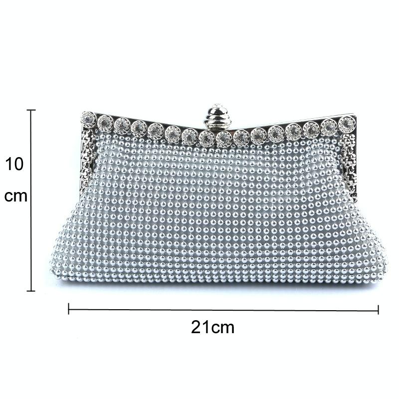 Rhinestone Evening Clutch For Ladies - Beaded Banquet Bag - Black