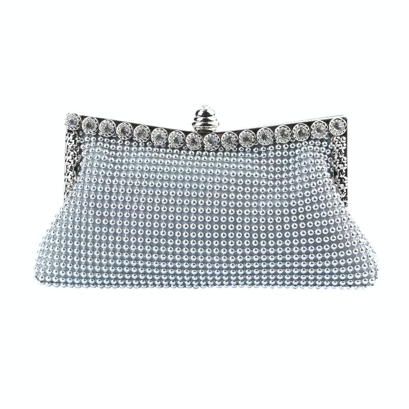 Rhinestone Evening Clutch For Ladies - Beaded Banquet Bag - Black
