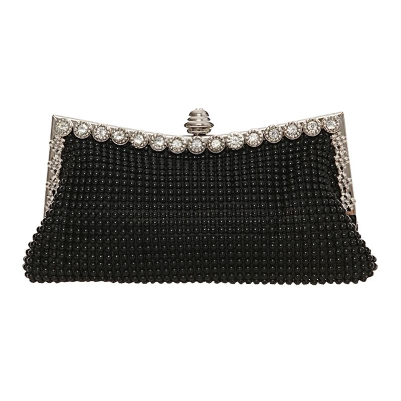 Rhinestone Evening Clutch For Ladies - Beaded Banquet Bag - Gold